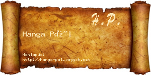 Hanga Pál névjegykártya